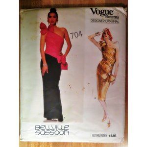 Vintage 1985 Bellville Sassoon Vogue 1635 Designer Originals Dress Size 12 Uncut
